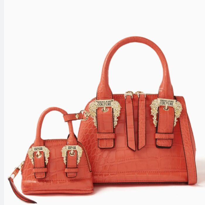 VERSACE JEANS COUTURE ORANGE DOUBLE DOME BAG