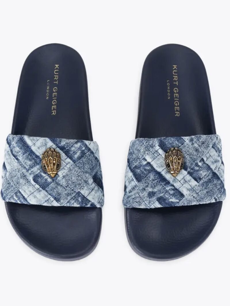 KURT GEIGER BLUE DENIM SLIDES