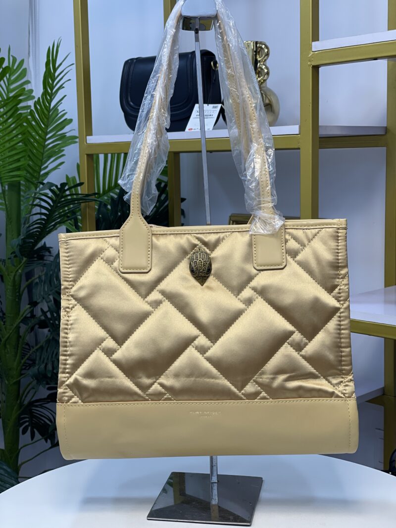 KURT GEIGER GOLD MEDIUM RECYCLED TOTE